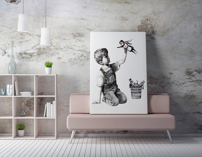 Wallity Lienzo Decorativo Banksy WY62 (50 x 70 cm)